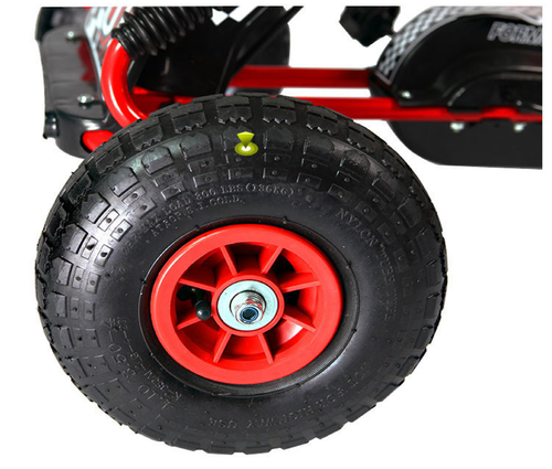 Pedal de coche Go Kart para niños con ruedas de goma pedal de asiento ajustable-verde - Imagen 10 de 14