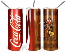 CAPTAIN MORGAN COKE COCA-COLA 20 OZ STAINLESS STEEL TUMBLER CUP + LID & STRAW
