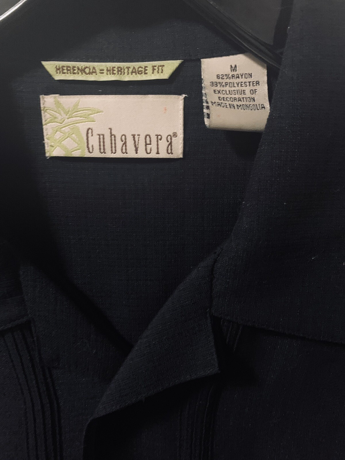 Men’s Cubavera El Malecon Black Sz Medium Retro Bowling Shirt