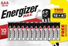 16x Energizer AAA Max Alkaline Powerseal Batteries LR03 MX2400 MN Longest Expiry