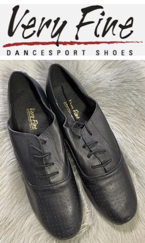 New DISPLAY Veryfine Men’s Latin Ballroom Black Lace Up Dance Shoes Retails $100
