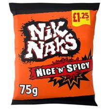 Nik Naks Nice 'N' Spicy Crisps 75g Full Case of 20 Packs