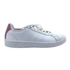 Mujer 9 Adidas Advantage Blanco Rosa Cuero Con Cordones Tenis Zapatos Bajos DB0893
