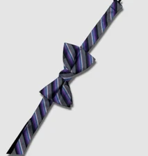 $30 Alfani Men's Purple Striped Pre-Tied Adjustable Bowtie