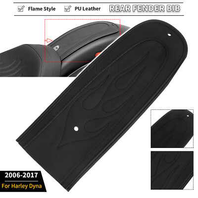 Black Flame Stitch Fender Bib For Harley Dyna Street Bob FXDB 2006-2017 – Solo Seat Cover
