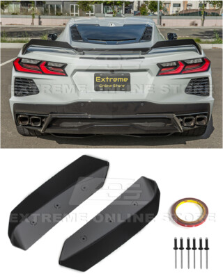For 20-Up Corvette C8 CARBON FLASH Z51 Factory Spoiler Add-On Wing Wickers Pair