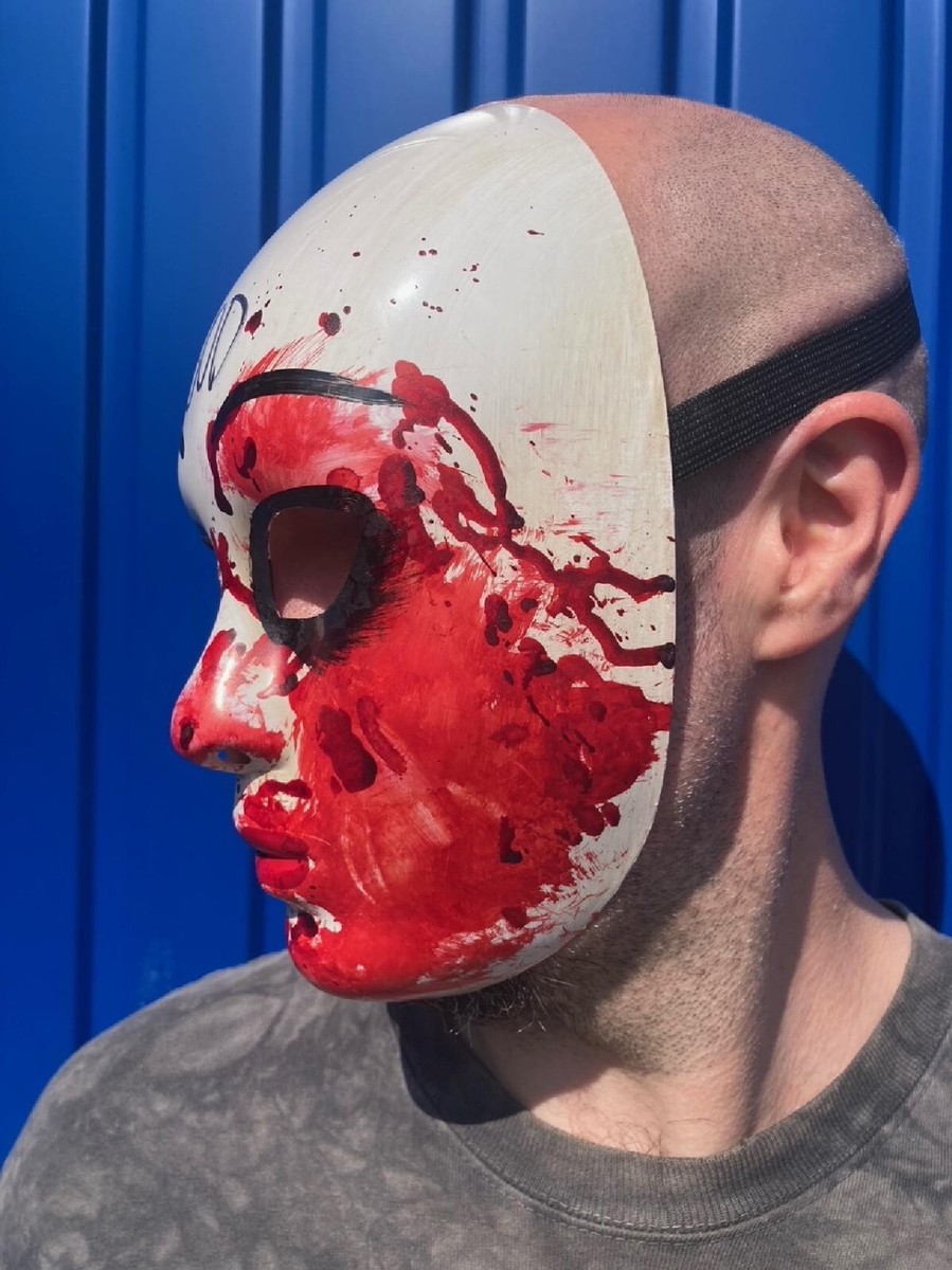 Máscara Luz Led La Purga Halloween The Purge Colores Calidad Color Azul - Foto 8