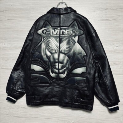 AVIREX USA Authentic Leather Jacket Size XL | eBay