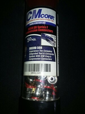 ICM DB59U-50R   Compression Connectors For RG-59 coax.     Package of 50 pcs.