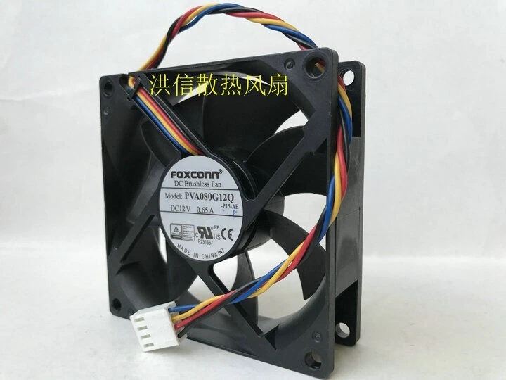 1PC Foxconn 8025 PVA080G12Q 12V 0.65A 8CM 4-Pin PWM Large Air Volume Cooling Fan - Image 2 of 4