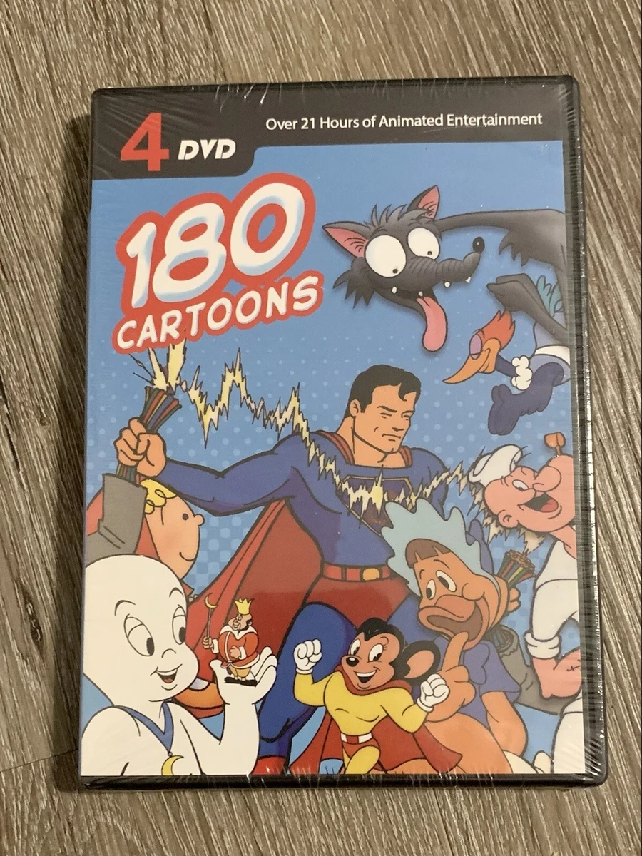 180 CARTOONS DVD 4 Disc Set Over 21 Hours of Animated Entertainment New & Sealed