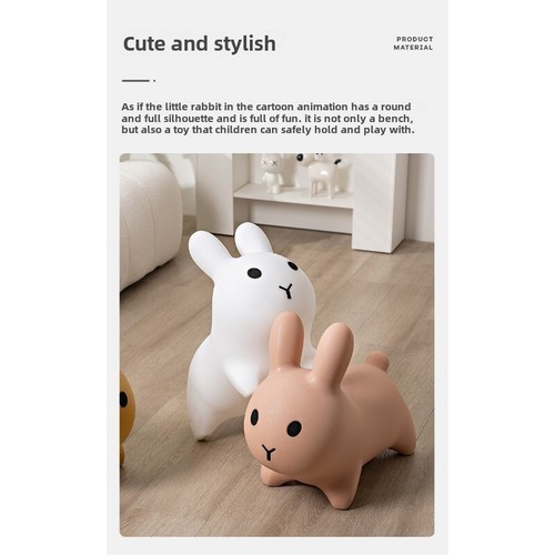 Nordic seat stool home creative children's cartoon cute rabbit shape shoe stool - Picture 12 of 27