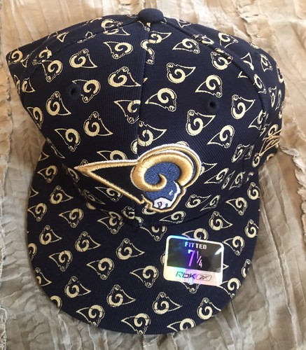 ST. LOUIS RAMS Football REEBOK Fitted VINTAGE Size 7 1/4 Hat NEW Cap ...