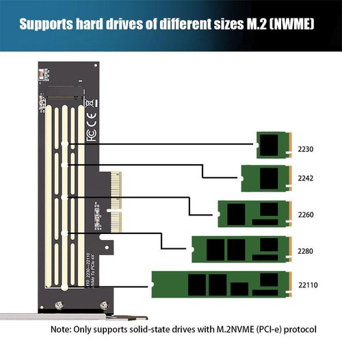 M.2 NVME SSD to PCIE PCI-E4.0 X4 X8 x16 Adapter Card` U2L9 D6B3 B6G3 - Afbeelding 6 van 9