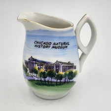 Vintage Chicago Natural History Museum Mini 3.5 Inch Ceramic Souvenir Pitcher