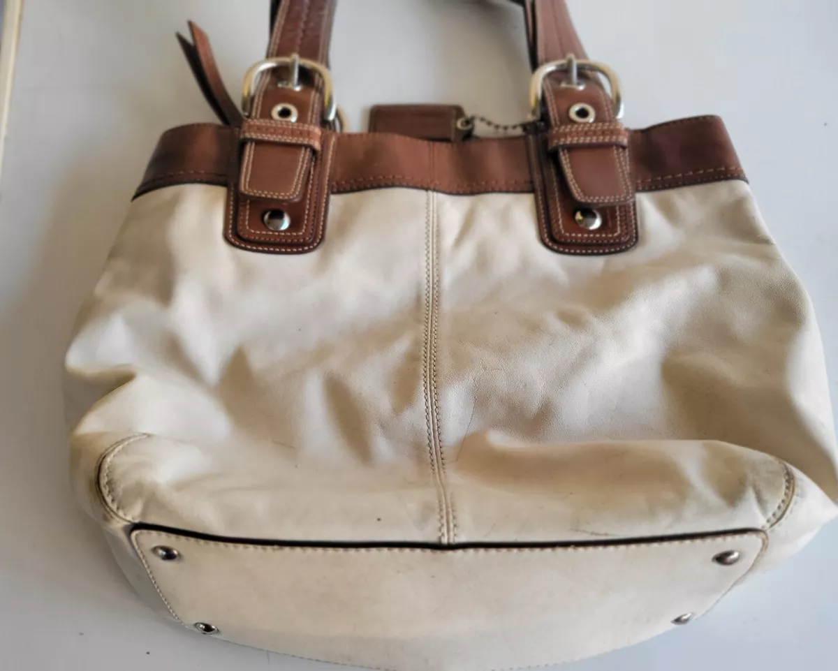 White leather cheap coach purse