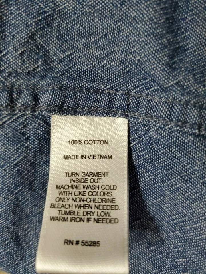 Express Mens Shirt Size S Small Blue Jean - Image 3 of 4