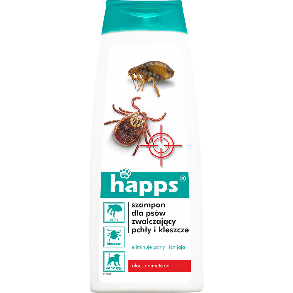 Happs Champú Pulgas y Garrapatas para Perros, 250 ml