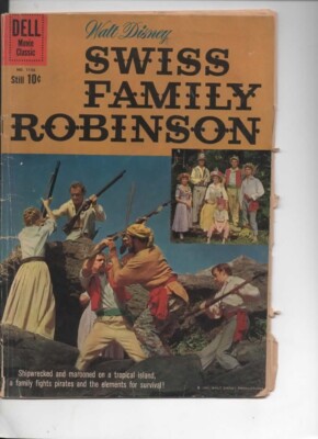 Four Color Walt Disney Swiss Family Robinson #1156 1960 Dell Good" SB ...