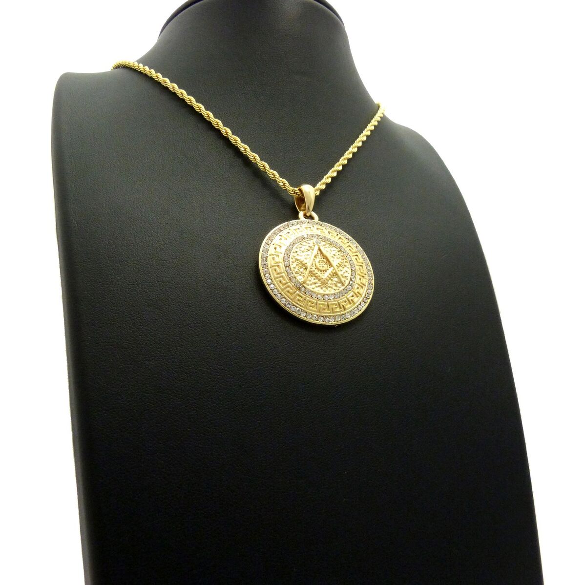 Hip Hop Stone Stud Freemason Masonic Pendant 24 Hip Hop Stone Stud Freemason Masonic Pendant 24