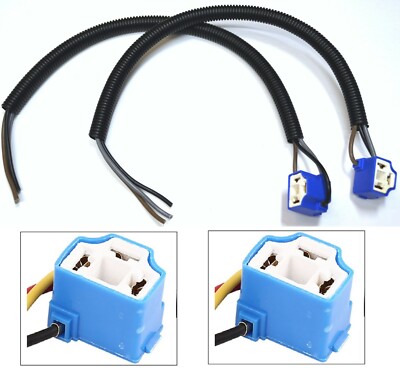 Extension Wire Pigtail Female Ceramic A 9003 H4 Two Harness Head Light Connector