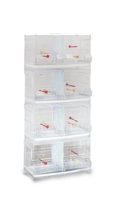 Seny Set of 4 Stackable Breeding Bird Cage for Canary Finch Small Birds (White)