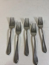 Oneida JOANNE Flatware Stainless Steel Satin Glossy Salad Dessert Forks Set 5