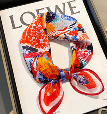 100 Mulberry Silk Scarf Bandana 53X53cm graffiti Print Shawl Neckerchief Wrap