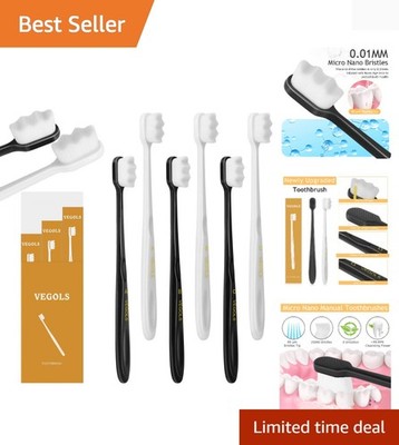 Pack of 6 Extra Soft Toothbrushes for Sensitive Gums - Gentle Care & Deep Clean