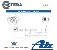 245149-05453 BREMSSCHLAUCH BREMSLEITUNG VORNE ATE 2PCS FÜR OPEL CORSA F,MOKKA