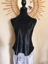 Vintage 1980s/1990s Frederick s Of Hollywood Silky Black Lace Camisole Size S