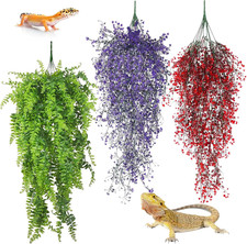 3 Pack Reptile Plants Terrarium Hanging Fake Vines with Suction Cup Artificial L
