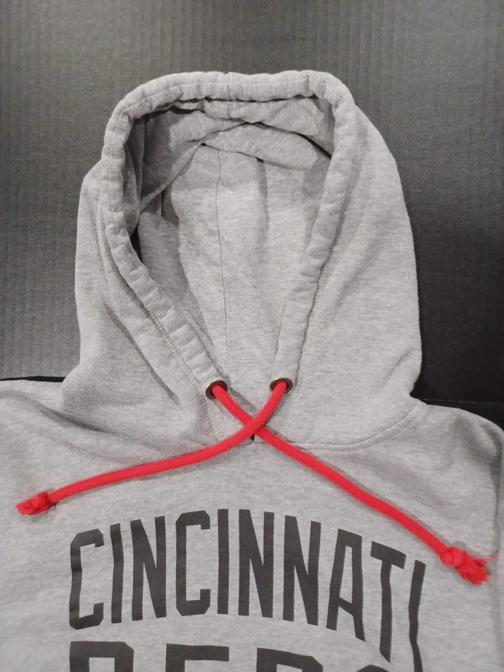 Толстовка с капюшоном Cincinnati Reds MLB '47 совершенно серая с серыми буквами большая - Изображение 2 из 4