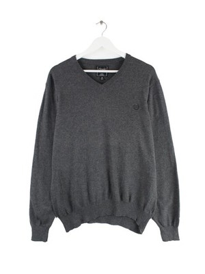 Chaps by Ralph Lauren V Neck Jumper Grey M Mens