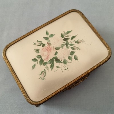 VINTAGE GROSSE SCHMUCKSCHATULLE AUS ZINN