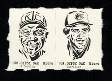 BUCK O'NEIL - JIM PALMER Uncut 2-Card Panels RARE Baseball MICRO Cards