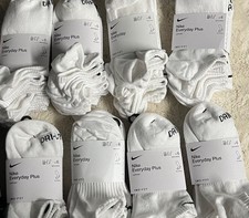 Nike DRI-FIT Lightweight No-Show Athletic Socks 6 Pairs White Men's 6-8