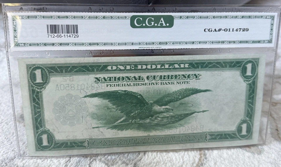 Fr 712 1918 $1 FRBN New York C.G.A. Gem Uncirculated 66 One Of The Finest - Image 4 of 4