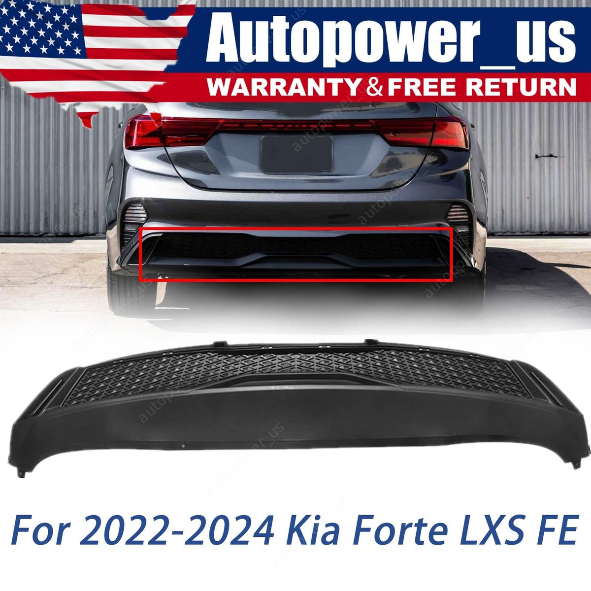 For Kia Forte 2022 2023 2024 Rear Bumper Lower Cover Valance