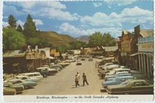 Winthrop Wa Main St on Hwy 20 Revamped in Western Mode Continental Postcard 