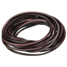 3.3 Yards 2mm Flat Leather Cord, Leather Lacing Strips for DIY Crafts Coffee