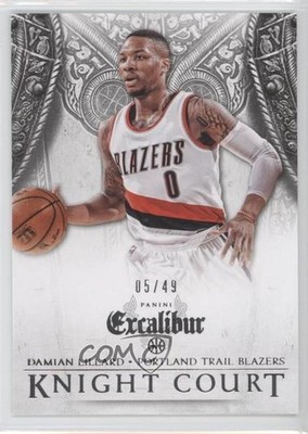 2014-15 Panini Excalibur Knight Court Silver 5/49 Damian Lillard #28 o7m