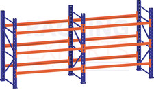 1.5m (L) 3m (H) 0.5m(D) Warehouse Storage Archive Shelving Racking 2 bay 3 lvl