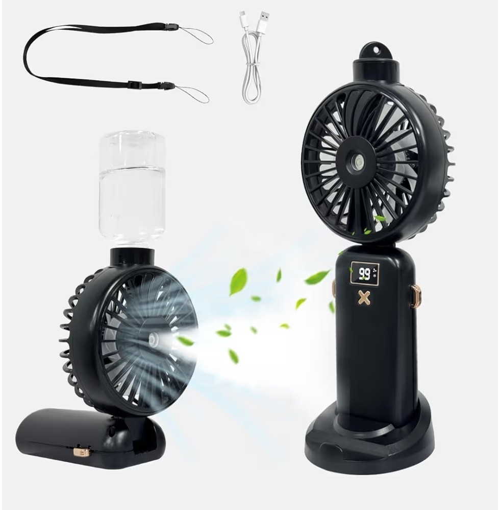 Pocket Panda Portable Handheld Mist Fan, 5Ah Rechargeable, C