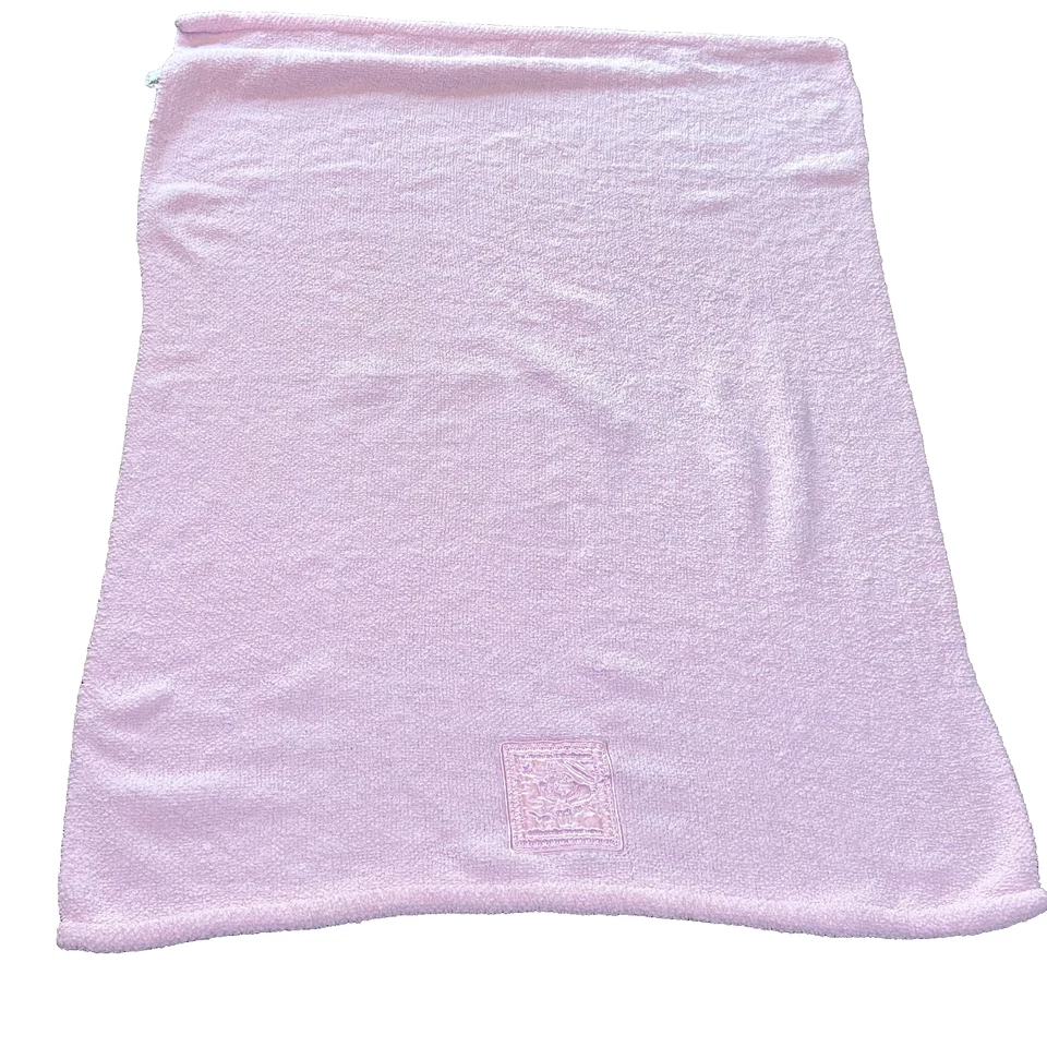 Manta bebé parche satinado hada oso de peluche chenilla rosa claro Tiddliwinks 30x40 Foto 2 de 4