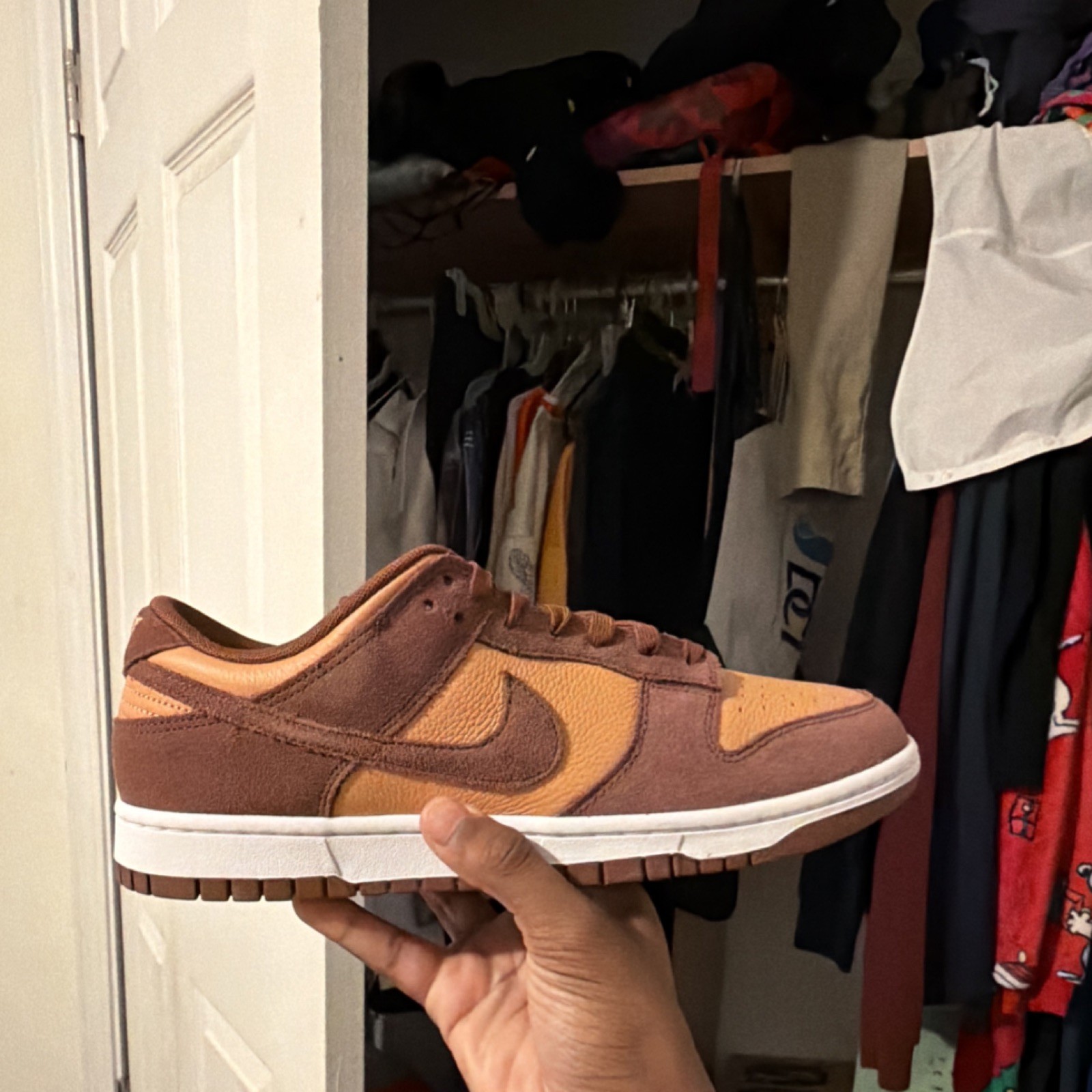 Nike Dunk Low Retro SE Colorblock Brown Tan Leather Suede Low Top Sneakers