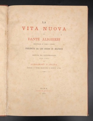 ALESSANDRO D'ANCONA - DANTE LA VITA NOVA PISA Fratelli Nistri 1872 ED. LIMITIERT