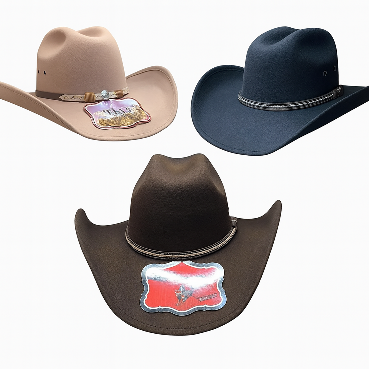 Men's Faux Felt Western Cowboy Hat Tejana Sombrero Vaquero Texana