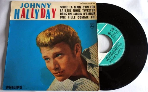 TRES RARE Single Vinyl ORIGINAL - Johnny Hallyday - LETTRES DECALEES + Languette