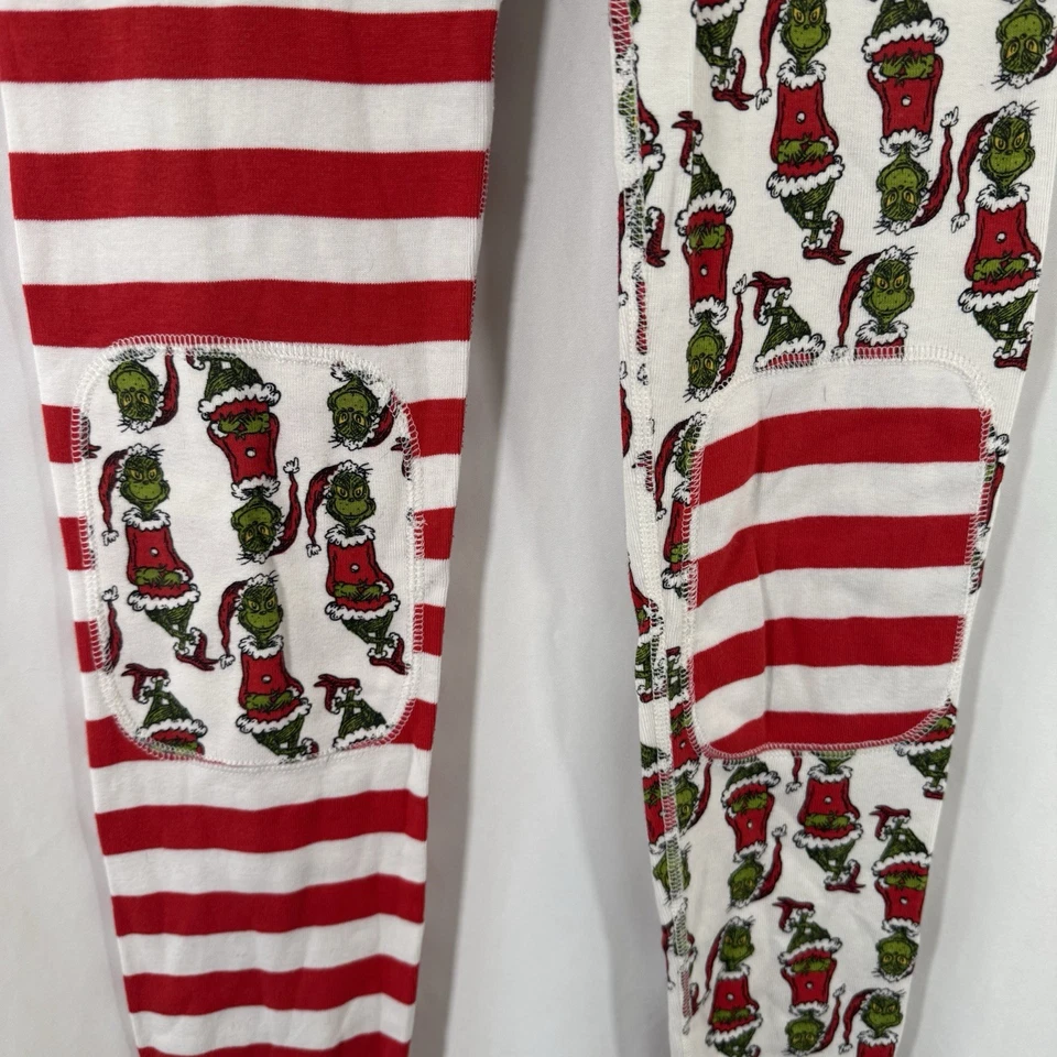 Брюки пижамные Hanna Anderson The Grinch для девочек 14 красно-белые в полоску из органического хлопка - Изображение 4 из 4